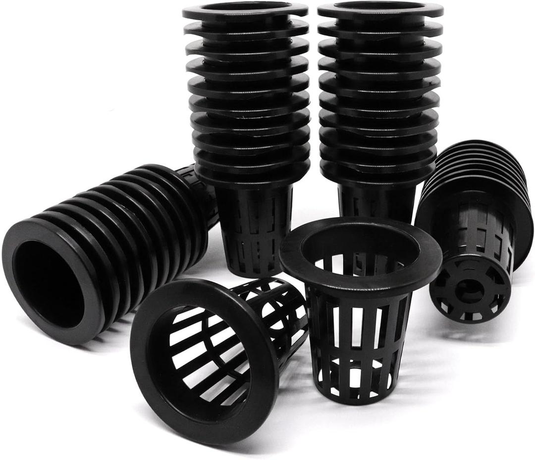 2.75in Garden Plastic Slotted Mesh Cups Pots, Round Net Cups Plant Net Pot Bucket Basket for Hydroponics (40pcs)