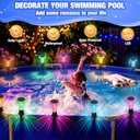 Glooglitter 16 Pcs Pool Solar Lights for Framed Above Ground Pools Waterproof Solar Light Outdoor Swimming Pool Fence Decorations Pools Accessories Colorful Light, Diamond