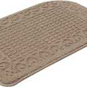 COSY HOMEER 27X18 Inch Anti Fatigue Kitchen Rug Mats are Made of 100% Polypropylene Half Round Rug Cushion Specialized in Anti Slippery and Machine Washable (Beige 1 pc)