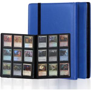 Trading Card Binder 9 Pocket, PU Cover Collection Binder for 360 Double Sided Pocket, Premium Elastic Band, Sturdy Holder Folders, Album for MTG, TCG, Game & Sports Cards