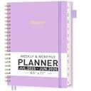AHGXG Planner 2025-2026, Weekly and Monthly Academic Teacher Planner, JUL 2025 - JUN 2026, 8.5" x 11", Calendar 2025 with Monthly Tabs, Inner Pocket, Spiral Bound, Ideal for Office Home School Supplies, Purple