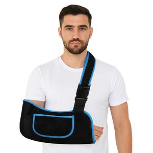 Arm Sling, Lightweight & Breathable Medical Sling with Adjustable Shoulder Strap, Shoulder Mesh Immobilizer Slings for Elbow Injury/Torn Rotator Cuff/Wrist Injury/Surgery, Right or Left, Women or Men (Large, Blue)