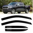 Fullux Window Rain Guards Compatible 2019-2025 Dodge Ram 1500 Crew Cab New Body 4PC Window Visors Vent Shade Deflector Full-Size Cabs Only