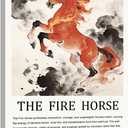 Pormipone Fire Horse Canvas Wall Art 16x24 Framed Horse Decor