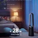 ULTTY Bladeless Fan for Bedroom, 20 Speeds & 3 Modes, Standing Fan with Remote, 8H Timer, 38" Quiet Tower Fan, 120 Oscillation, Powerful 25ft/s Airflow Cooling Fan for Home Office, CR062 Black, Large