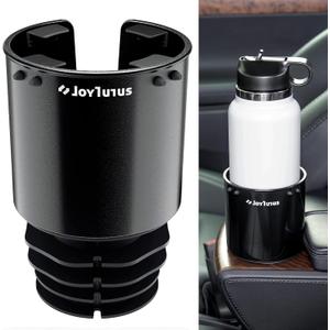 JOYTUTUS Large Stable Cup Holder Expander for YETI, Hydro Flask, Hold 18-40 oz Bottles and Mugs, Car Cup Holder Adapter with Adjustable Rubber Base (1pcs, black)