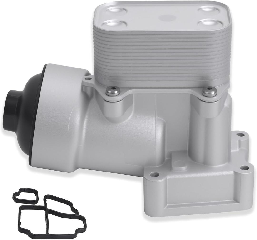 ZONFANT Upgrade Aluminum Engine Oil Cooler Filter Assembly Compatible With VW Audi Vehicle Amarok Passat 2.0L 2012-2014 A3 Q3 2.0L, Replaces#03L115389H 03L-115-389-H 03L115389B 03L115389G 03L115389C