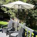 | Patio Umbrella Holder | 2 Piece Split Design | Outdoor Umbrella Base and Mount | Attaches to Railing Maximizing Patio Space and Shade