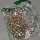 58in Wood Bead Garland with Tassels, Farmhouse Rustic Country Decor Prayer Boho Wall Hanging Decoration (Gold)