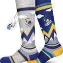 unenow Merino Wool Ski Socks Kids 2 Pairs, Winter Warm Snowboarding Thermal Socks for Boys Girls Toddlers (XX-Small)