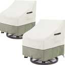 Outdoor Swivel Lounge Chair Cover 2 Pack,100% Waterproof Heavy Duty Outdoor Chair Covers,(33 W x 35 D x 38.5 H inches) Patio Furniture Cover for Swivel Patio Chair,White&Grayish Green (Beige)