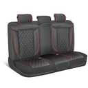 MotorBox Prestige Premium Seat Covers, Semi-Custom Fit Black/ Red Car Seat Covers for Rear Bench Automotive Interior Cover for Car Truck Van SUV, Made with Faux Leather for Superior Feel & Durability