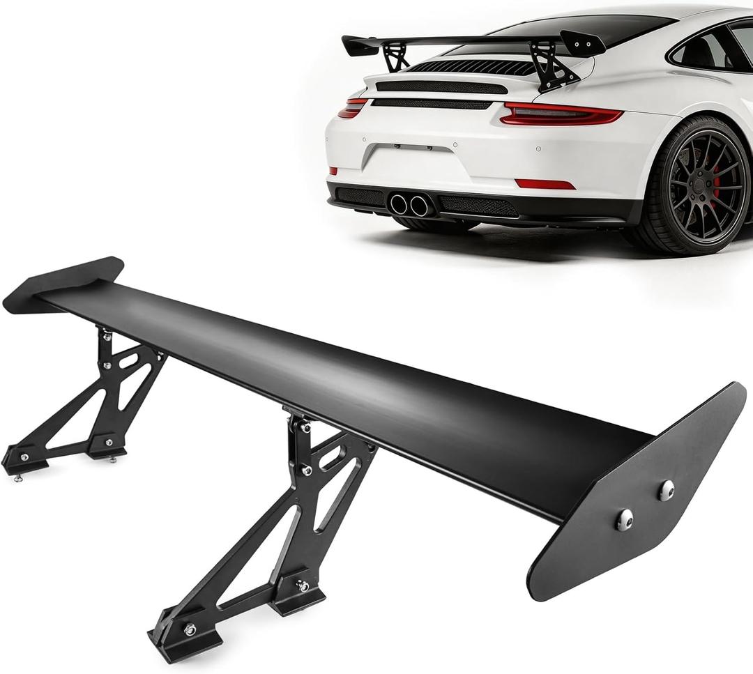GT Wing Spoiler 43.3inch - Universal Car Rear Spoiler Wing Lightweight Aluminum Racing Spoiler Trunk Spoiler Black Angel Adjustable