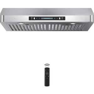 IKTCH 30 Inch Under Cabinet Range Hood, 900 CFM with 4-Speed Gesture Sensing & Touch Control, Stainless Steel Range Hood