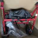 Drive Medical Aluminum Rollator Fold Up and Removable Back Support, Padded Seat with 7.5-Inch Casters, Red