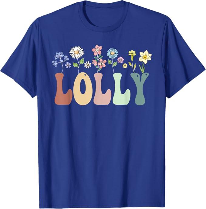 Lolly Gifts Women Wildflower Floral Design Lolly T-Shirt, L