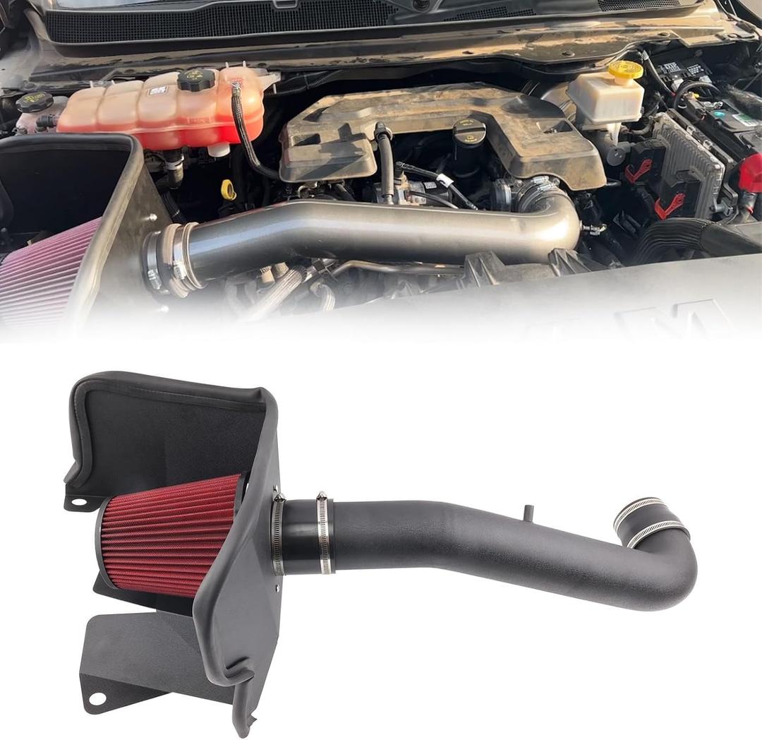 Cold Air Intake Compatible with 2019-2023 Ram 1500, 2024 Ram 2500 6.4L/6.7T, 2024 Ram 1500 3.6L/5.7L GAS Increased Horsepower/DOES NOT FIT CLASSIC MODEL/Fits Manual & Auto Transmission//