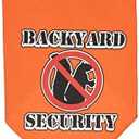 Pet and Dog Bandana Screen Printed, "Backyard Security" Orange Small