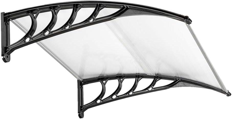 FCH Window Awning Door Canopy, 40" x 40" Window Awning Overhead Door Modern Polycarbonate Cover Outdoor Front Door Patio Canopy UV Rain Snow Sunlight Protection Hollow Sheet/Black (Clear Board & Black Bracket) FCH Window Awning Door Canopy, 40" x 40" Window Awning Overhead Door Modern Polycarbonate Cover Outdoor Front Door Patio Canopy UV Rain Snow Sunlight Protection Hollow Sheet/Black (Clear Board & Black Bracket)