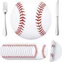 Yinder 50 Pieces 12 Inch Disposable Place Mats Sport Ball Birthday Party Decorations Supplies for Sports Party Favors(Baseball)