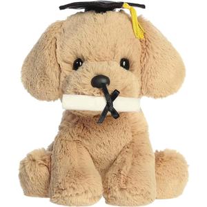 Aurora Commemorative Graduation Grad Retriever Pup Stuffed Animal - Soft Keepsake for Graduates - A Gift of Affection to Express Congratulations - Tan 8 Inches