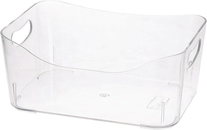 YBM HOME Storage Bins - Clear Plastic Organizers and Baskets for Kitchen Pantry, Bathroom, Toys and Food Storage 12 Pcs