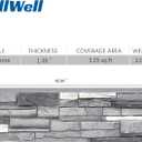 6-Pack Faux Stone Wall Panels, Exterior Interior, Fogstone, Full Panel