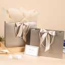 PASEOTA 12.6" Gift Bags Bulk, 10 Pcs Gift Bags with 20 Tissue Paper 10 Greeting Cards, Luxury Bag with Handles for Wedding Birthday Mother's Day (Champagne)