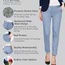 Hybrid & Company Womens Ultra Comfy Stretch Slim Fit Trousers Chino Pants with Pocket (L)
