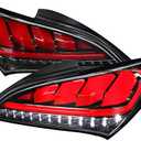Clear Lens Glossy Black Bezel Sequential Full LED Tail Light Made For And Compatible With Genesis Coupe 2 Door 2010-2016