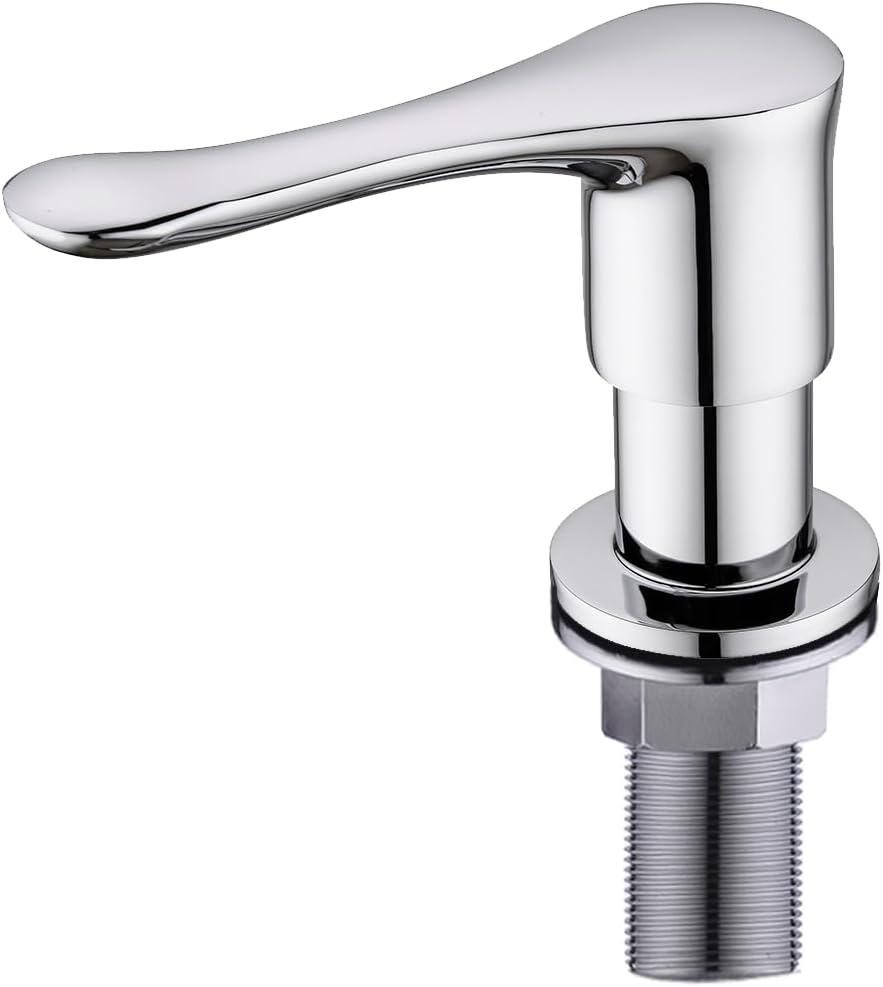 Kitchen Sink Soap Dispenser Chrome, Solid Brass Pump Head Sink Refillable Bottle, Spot Resist Stainless (Chrome Aj-f062)
