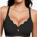 Gailife Bras for Women No Underwire Jelly Bras Wave Wireless Bras Seamless Full Coverage Bralettes Everyday Bras(L)