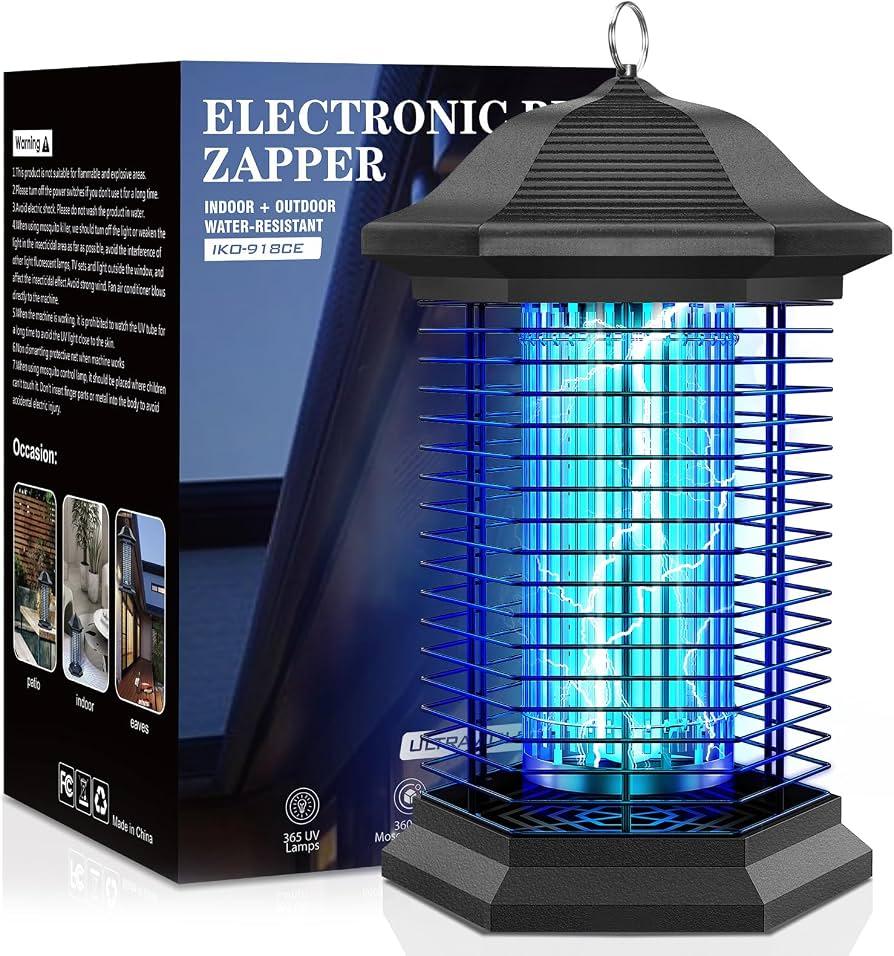 Insect Killer, 18W 4000V, Electric Fly Trap, 3 Mosquito Control Technologies and 2 Safety Protection Technology, IPX4 Waterproof, Mosquito Repellent Lamp