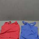 Workout Yoga Crop Tank Tops for Women Blue and Red (2pcs), M