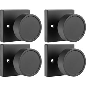 Haidms Matte Black Dummy Door Knobs, Half No-Turning Dummy Knob for Closet Doors, Zinc-Alloy Single-Sided Door Locks (4 Pieces/2 Pairs) (2 Pack)