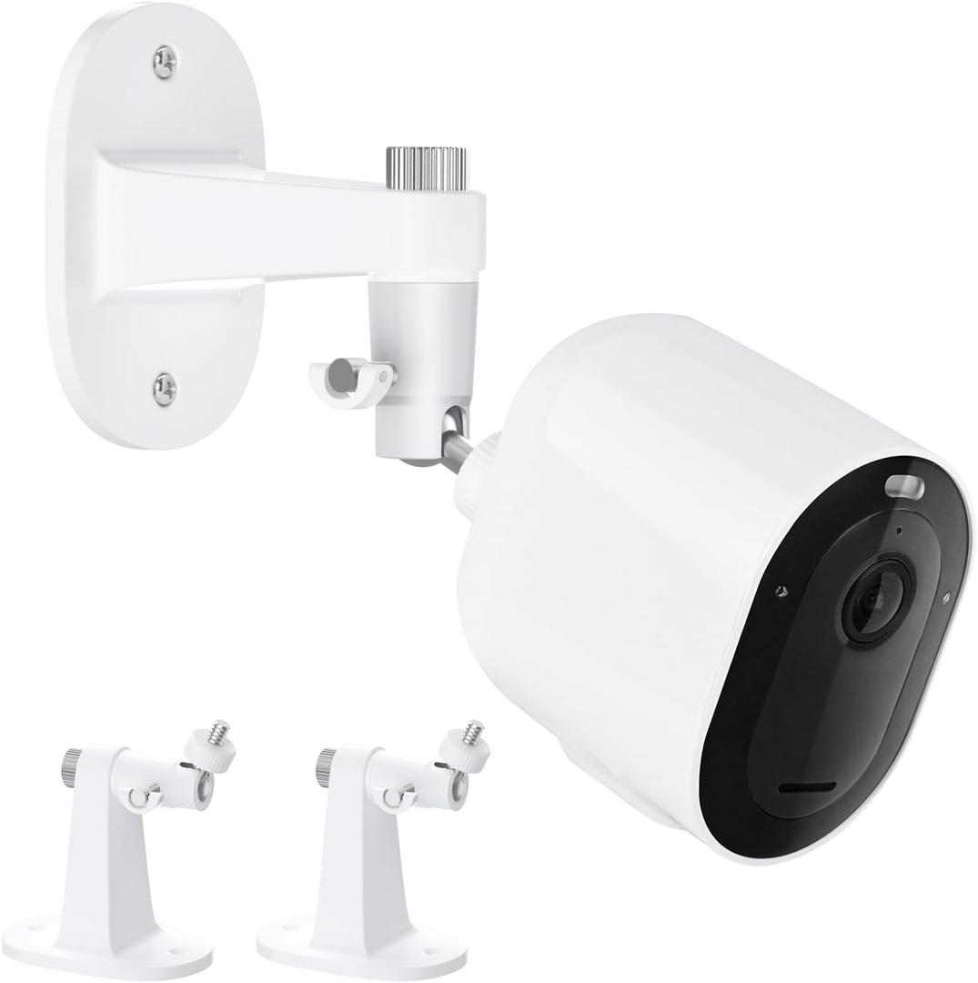 2Pack Adjustable Mount for Arlo Essential 2K Indoor/Outdoor(2nd Generation), for Arlo Pro 5S/Pro 4/Pro 3/Pro 2/Pro/Arlo Ultra2/Ultra/Arlo Essential Spotlight Camera, No-Drill Security Wall Mount (White)
