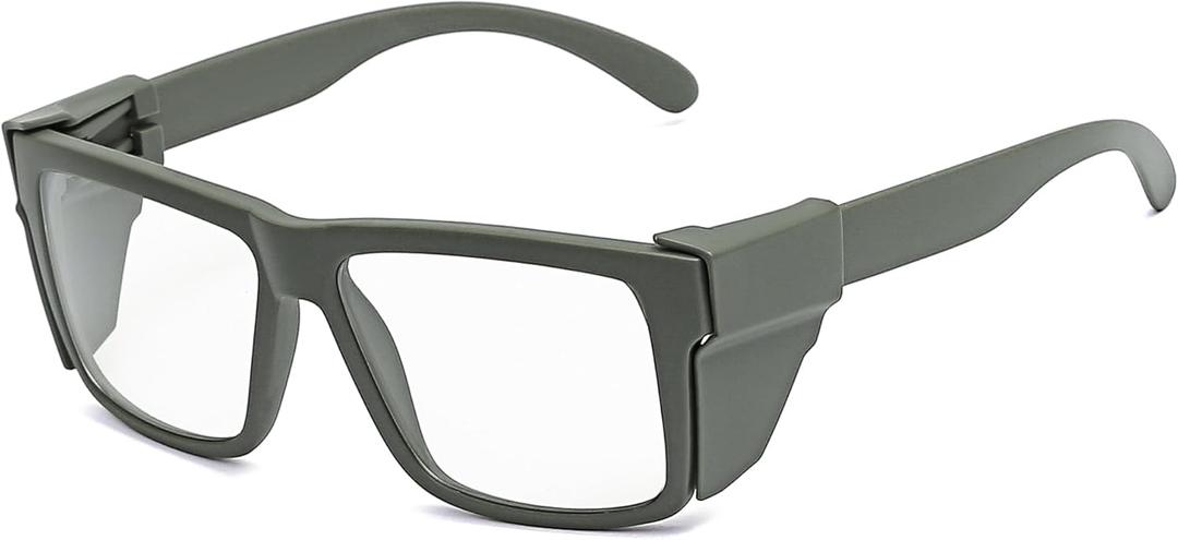 UV400 Bluelight Transition Photochromic Safety Glases Anti Scratch and Impact Resistant,Meets ANSI Z87.1 Standard (Military Green)