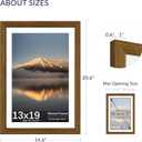 13x19 Poster Frame, Rustic Brown Wood Frame with 11x17 Mat, 3 Pack