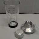 Rabbit 18 oz Glass Cocktail Shaker with Printed Measurements, Multi-Use Stainless Steel Topper with 1.5 oz Jigger Cap and Strainer, 3.94 x 3.54 x 9.06 IN