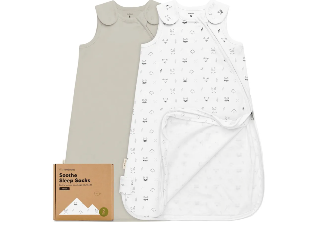 2-Pack Organic Baby Sleep Sacks, 100% Cotton - Soft & Breathable 0.5TOG Baby Wearable Blanket, Toddler Sleeping Sack 0-6 months, Easy to Wear Transitional Swaddles for Newborns, Infants (Nordic, S)