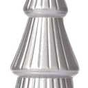 WONDROUS' DECO Wooden Christmas Tree Figurine, Tabletop Silver Tree Figurine, Set of 2 Desk Centerpieces for Christmas Decor