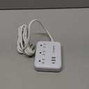 6 USB Power Strip with 3 Charging Cable - Travel Power Strip with 6 USB Desktop Charging Station and 3 Outlets, 5ft Flat Plug Extension Cord, Non Surge Protector for Cruise Ship Travel Office Dorm