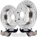 Rear Drilled and Slotted Brake Pads and Rotors Kit Ceramic Automotive Replacement Brake Kits 12.60 Inch Compatible for Jeep Commander Grand Cherokee 2005-2010 (10 Pcs)