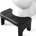 Recximi Black Toilet Stool Poop Stool Squat Adult, Toilet Foot Rest Step Stool for Adults, Portable Bathroom Stool for Pooping, Portable Squatting Toilet Stand for Feet, Healthy Gifts, Black (1 Pack)