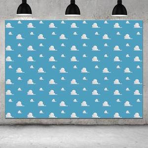 8x6ft Cartoon Boy Story Theme Photography Backdrop Kids Birthday Party Decoration White Clouds and Blue Sky Photo Background Photo Studio Props