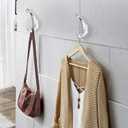 4 Pack Bathroom Towel Hooks, Screw in Metal Robe & Coat Hooks for Wall(Chrome)