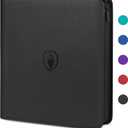 Premium Zip Card Binder 12 Pocket, Fabmaker 912 Pockets Trading Card Binder, PU Zipper Card Collection Album, Sturdy Side-Loading Card Book Holder for MTG, TCG, Game Cards, Sports Cards, Black (12 Pocket - 15" x 13.6")