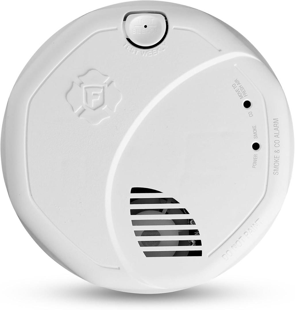 New 2025 First Alert SMCO410 Z-Wave Battery-Powered Smoke Detector & Carbon Monoxide Alarm, Works with Ring Alarm Base Station, Single Pack, White