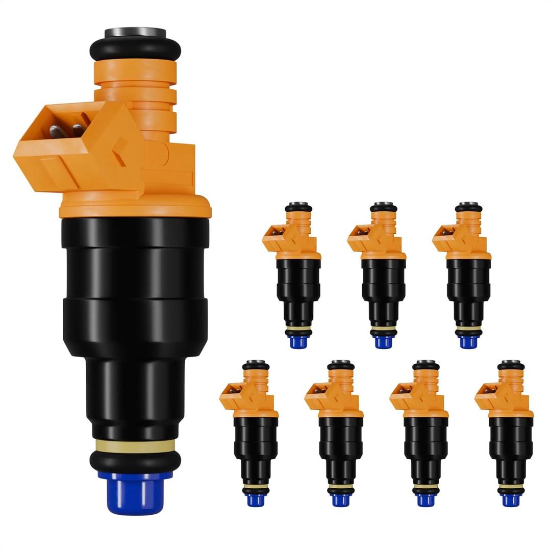 Fuel Injectors Set of 4 Replacement for 4.6L|5.0L|5.4L|5.8L Ford F150 F250 F350 E150 E250 E350 Mustang Expedition Thunderbird, Lincoln, Mercury, Fuel Injector Kit, Replaces 0280150943