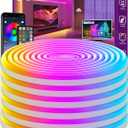 SINLEY Led Neon Rope Lights,Control with App/Remote,Flexible Led Rope Lights,Multiple Modes,IP68 Outdoor RGB Neon Lights Waterproof,Music (50FT)